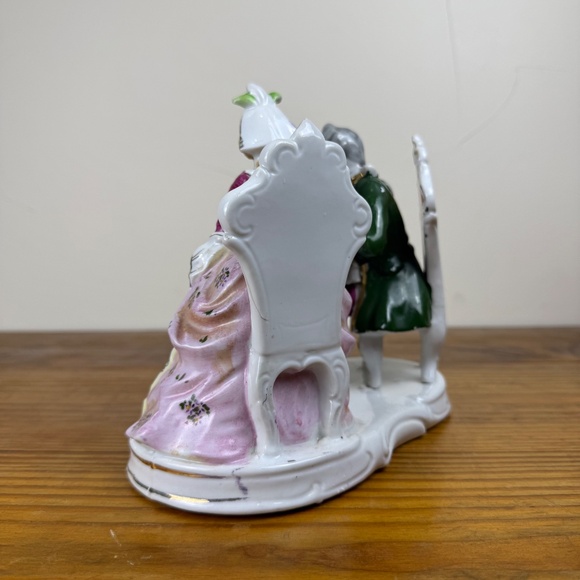 Vintage Dresden-Style Porcelain Figurine | Rococo Couple | Hand Painted - Picture 13 of 16